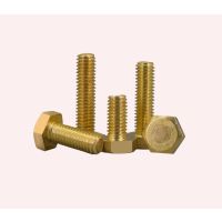 Standard Brass Hexagonal Bolts DIN 931 Fully Threaded, Corrosion-Resistant Hex Head Bolts for Machinery Construction and Industrial Assembly Applications